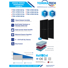 TommaTech 620Wp 144TNB M10 Topcon Güneş Paneli